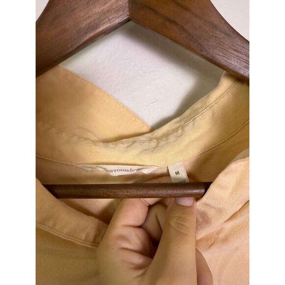 Soft Surroundings Shirt  Medium Tunic Creamy Yellow Hutton Popover Tencil - Picture 3 of 4